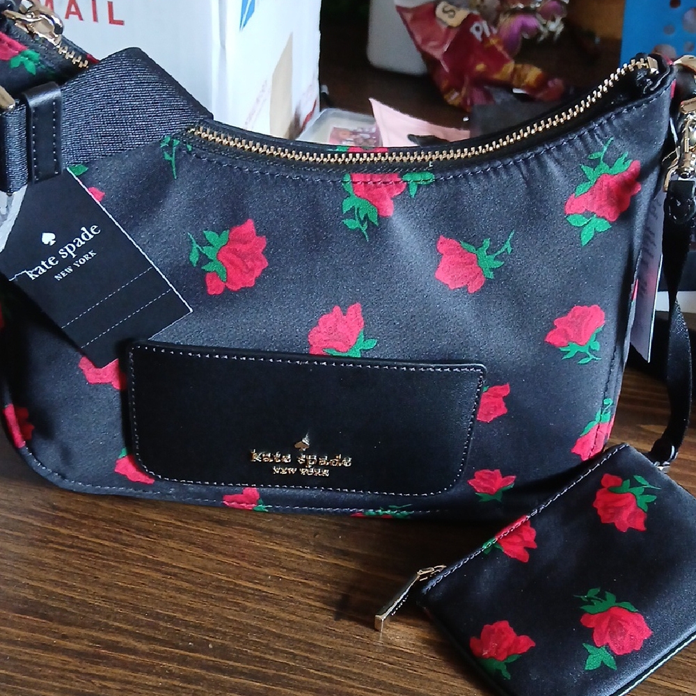 Kate Spade Rose Pattern Shoulder Bag Rose Pattern NWT FINAL PRICE